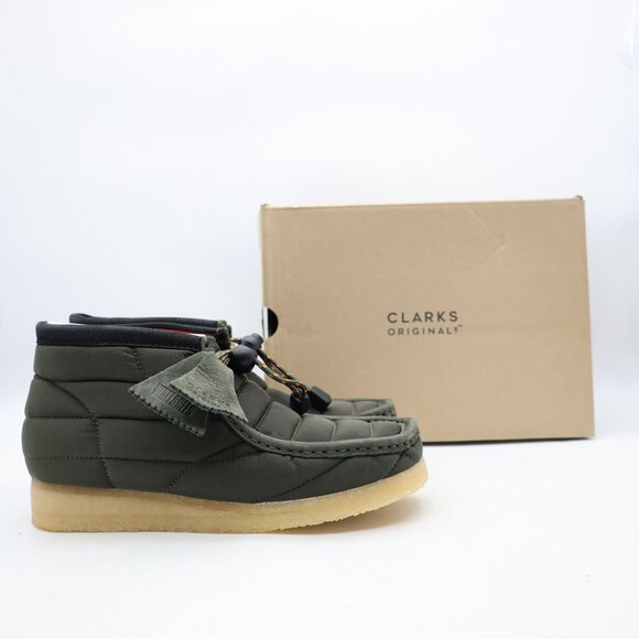 NWB Clarks Original Wallabee Khaki Quilted Boot Men's 8 M Casual Crepe Sole - Picture 1 of 9